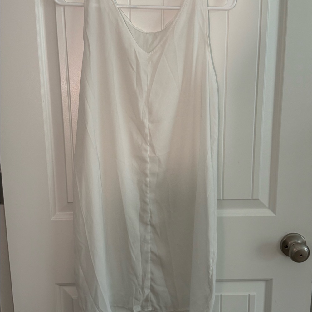Elegant White Sleeveless Slip Dress